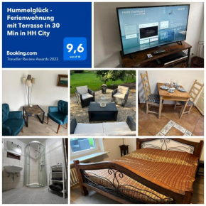 Hummelglück - Ferienwohnung mit Terrasse in 30 Min in HH City